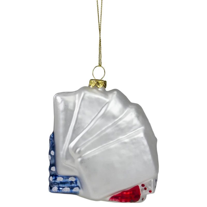 4" Silver & Blue Poker Playing Cards with Dice & Chips Christmas Ornament