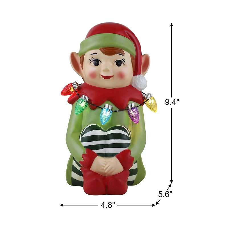 Mr. Christmas 9" Nostalgic Ceramic Elf Figure