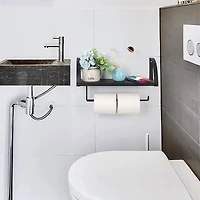 NEX™ 15" Wall Mounted Paper Towel Holder with Wood Shelf