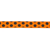5/8" x 4yd. Black Glitter Dots on Orange Ribbon by Celebrate It® Halloween