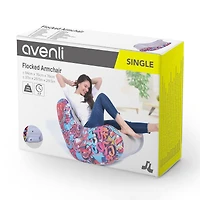 37" Graffiti Design Flocked Inflatable Lounge Chair