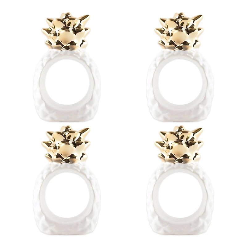 DII® Gold Pineapple Napkin Rings, 4ct.