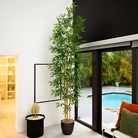 10ft. Green Artificial Bamboo Tree with Real Bamboo Trunks