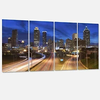 Designart - Atlanta Skyline Twilight Blue Hour