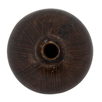 Hello Honey® 5" Espresso Finish Decorative Paulownia Wood Vase