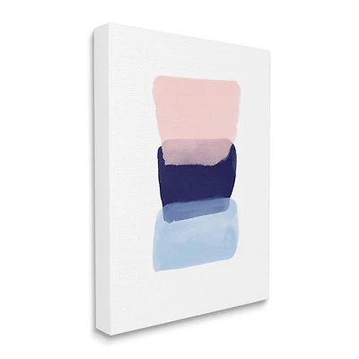 Stupell Industries Layered Squares Abstract Sides Blue Pink Canvas Wall Art