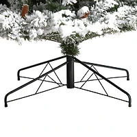 9ft. Pre-Lit Flocked White River Mountain Pine Artificial Christmas Tree, Clear LED Lights