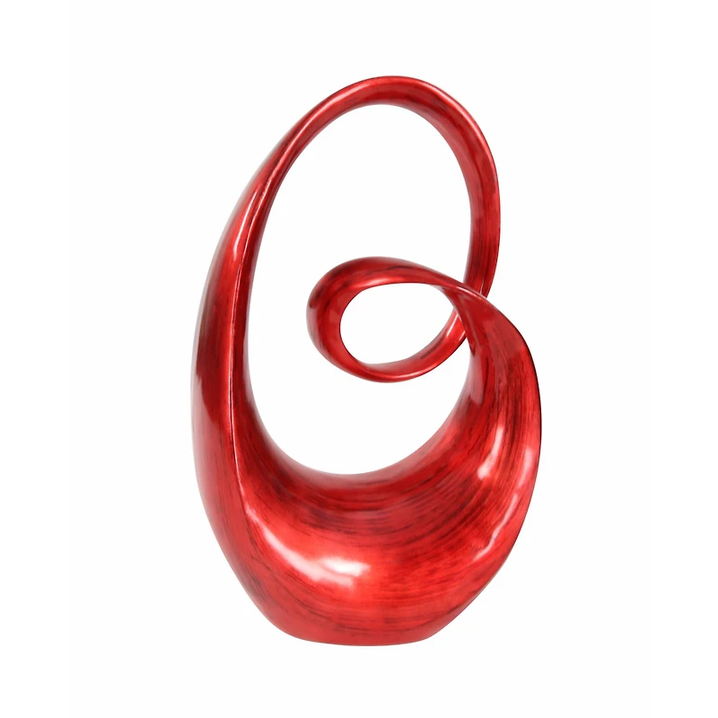 24" Red Swirl Contemporary Sculpture