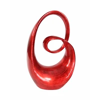 24" Red Swirl Contemporary Sculpture