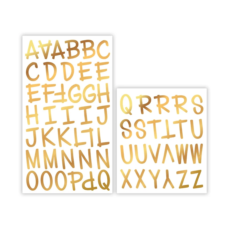 Gold Foil Fun Font Alphabet Iron-On Transfers by Make Market®