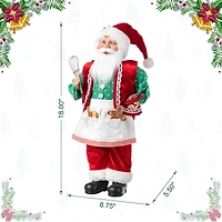 Glitzhome® 18"H Faux Fur Christmas Chef Santa Figurine
