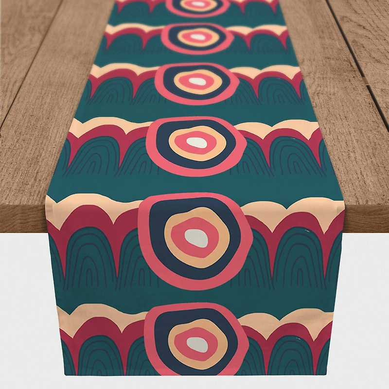 Funky Wave Pattern 16" x 90" Cotton Twill Runner