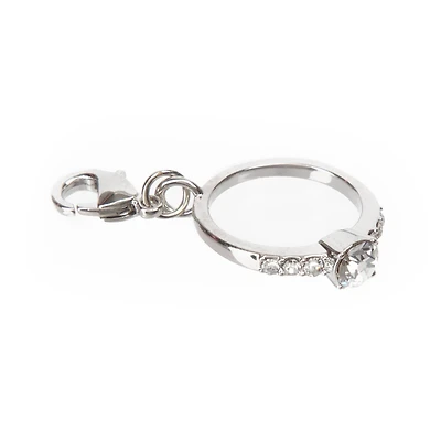 Austrian Crystal Rhodium Ring Charm by Bead Landing™