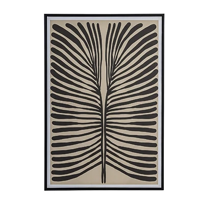 Hello Honey® 36.5" Black & Cream Abstract Lines Framed Wall Decoration