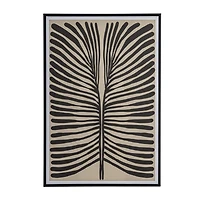 Hello Honey® 36.5" Black & Cream Abstract Lines Framed Wall Decoration