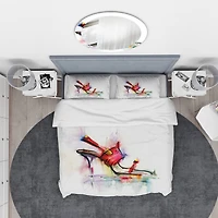 Designart 'Red High Heel Shoe' Abstract Bedding Set