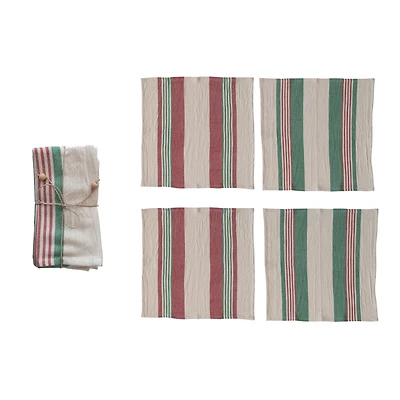 Hello Honey® 18" Multicolor Striped Christmas Napkin Set