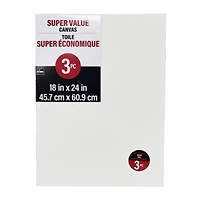 4 Packs: 3 ct. (12 total) 18" x 24" Super Value Canvas by Artist's Loft®