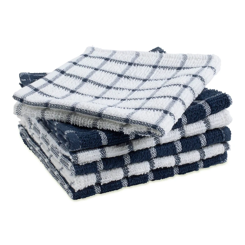 DII® Nautical Blue Combo Windowpane Dishcloths, 6ct.