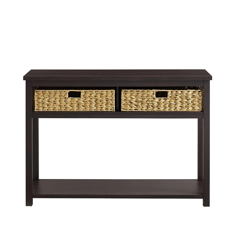 Walker Edison Espresso Mission Storage Entry Table