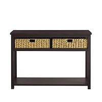 Walker Edison Espresso Mission Storage Entry Table 