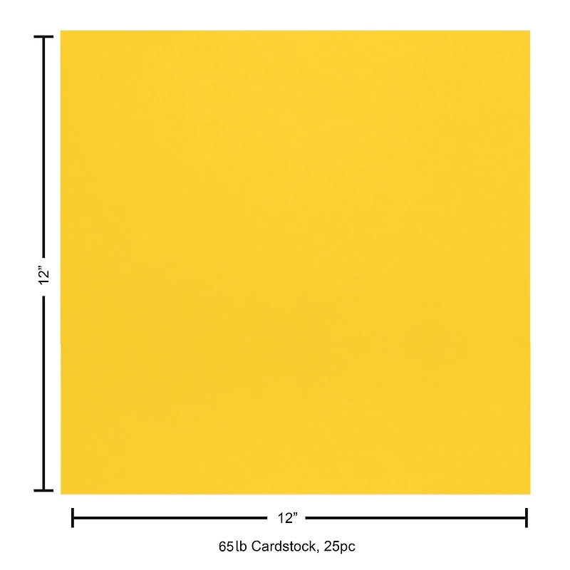 PA Paper™ Accents 12" x 12" Raincoat Yellow 65lb. Stash Builder Cardstock, 25 Sheets