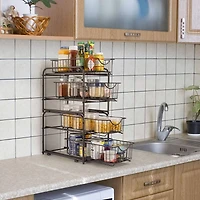 2-Tier Stackable Sliding Basket Cabinet Organizers