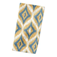 Blue and Yellow Ikat 10" x 10" Cotton Twill Napkin