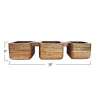 Hello Honey® Natural 3-Section Mango Wood Dish
