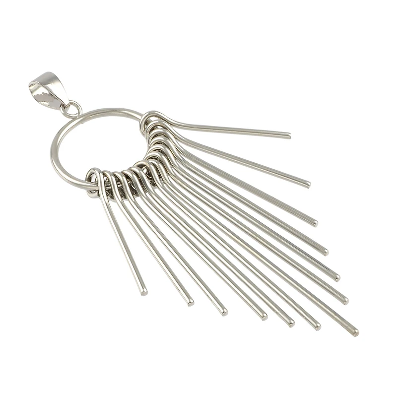 Rhodium Metal Tassel Pendant by Bead Landing™