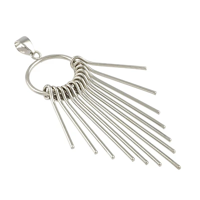 Rhodium Metal Tassel Pendant by Bead Landing™