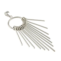 Rhodium Metal Tassel Pendant by Bead Landing™