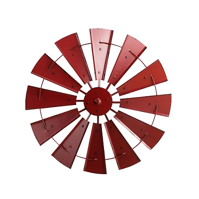 Glitzhome® 28.5" Red Metal Wind Spinner Wall Décor