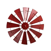 Glitzhome® 28.5" Red Metal Wind Spinner Wall Décor