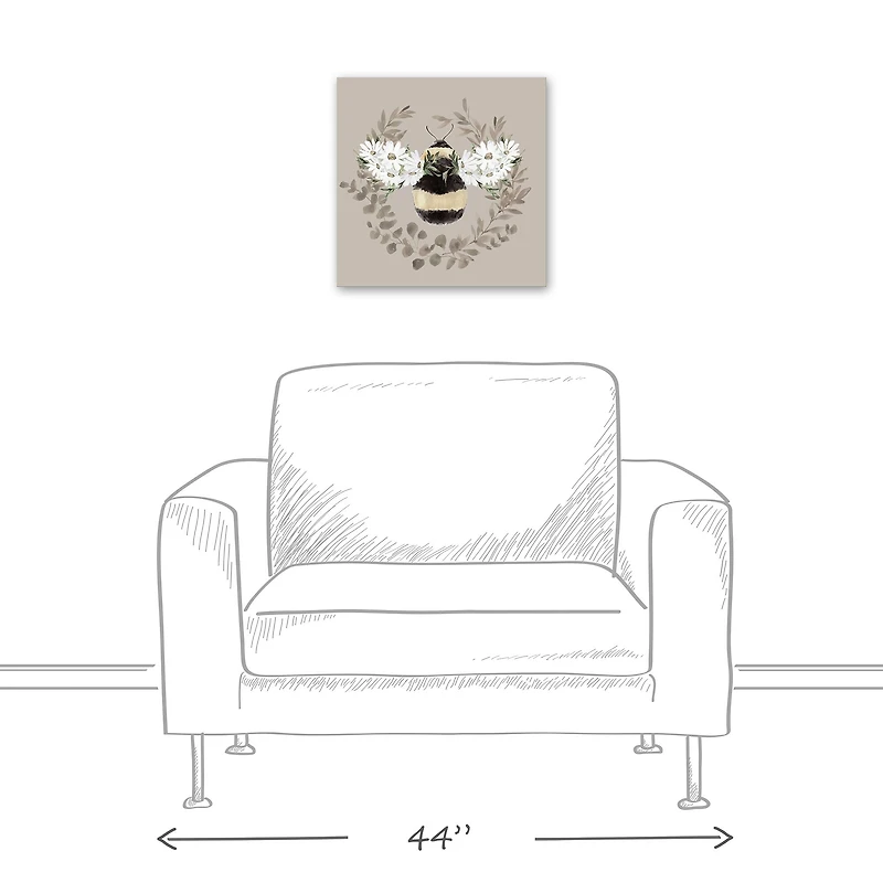 Bumble Bee Wreath 16" x 16" Canvas Wall Art