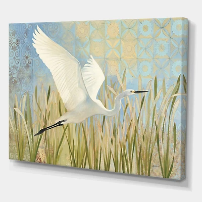 Designart - Snowy Egret in Flight vII
