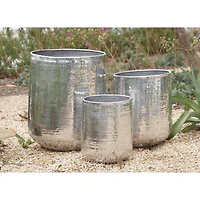 Silver Aluminum Glam Planter Set