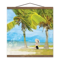 Women Palms Teak Hanging Canvas