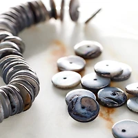 Gray Shell Rondelle Beads, 8.7mm by Bead Landing™