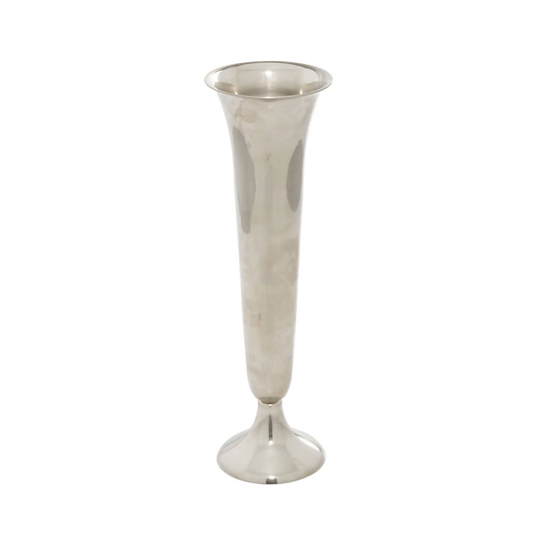 The Novogratz 14" Silver Aluminum Traditional Vase