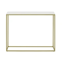 Walker Edison 42" Faux White Marble & Gold Open Box Entry Table