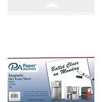 PA Vinyl White Magnetic Dry Erase Vinyl, 12" x 12"
