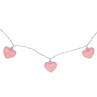 10ct. Pink LED Valentine's Day Heart String Lights with Clear Wire
