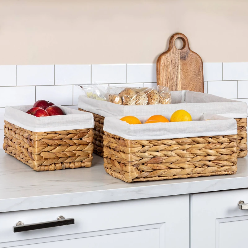 Water Hyacinth Wicker Basket Set