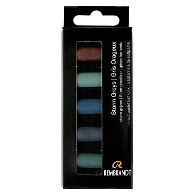 Rembrandt 5 Color Storm Grays Half Stick Soft Pastel Set