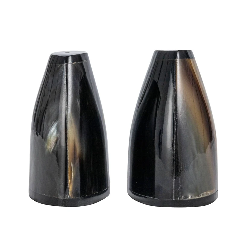 Hello Honey® 3" Black Horn Salt & Pepper Shaker Set