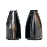 Hello Honey® 3" Black Horn Salt & Pepper Shaker Set