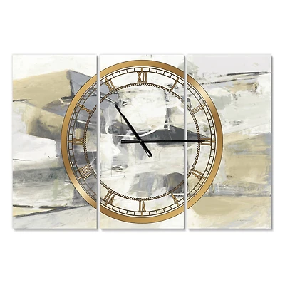 Designart 'Glam Cream Dream Iv Modern Multipanel Wall Clock