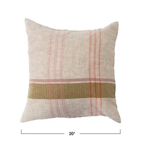 Hello Honey® 20" Woven Cotton & Linen Plaid Pillow