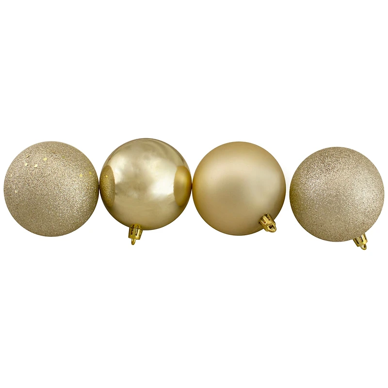32ct. 3.25" Champagne Gold Shatterproof Ball Ornaments